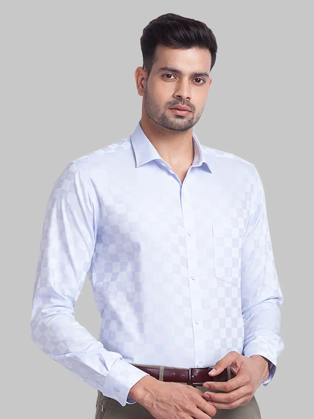 Men Slim Fit Light Pink Shirt