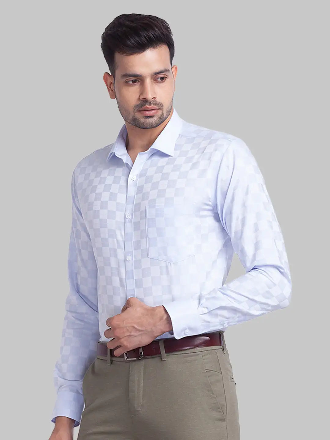 Men Slim Fit Light Pink Shirt