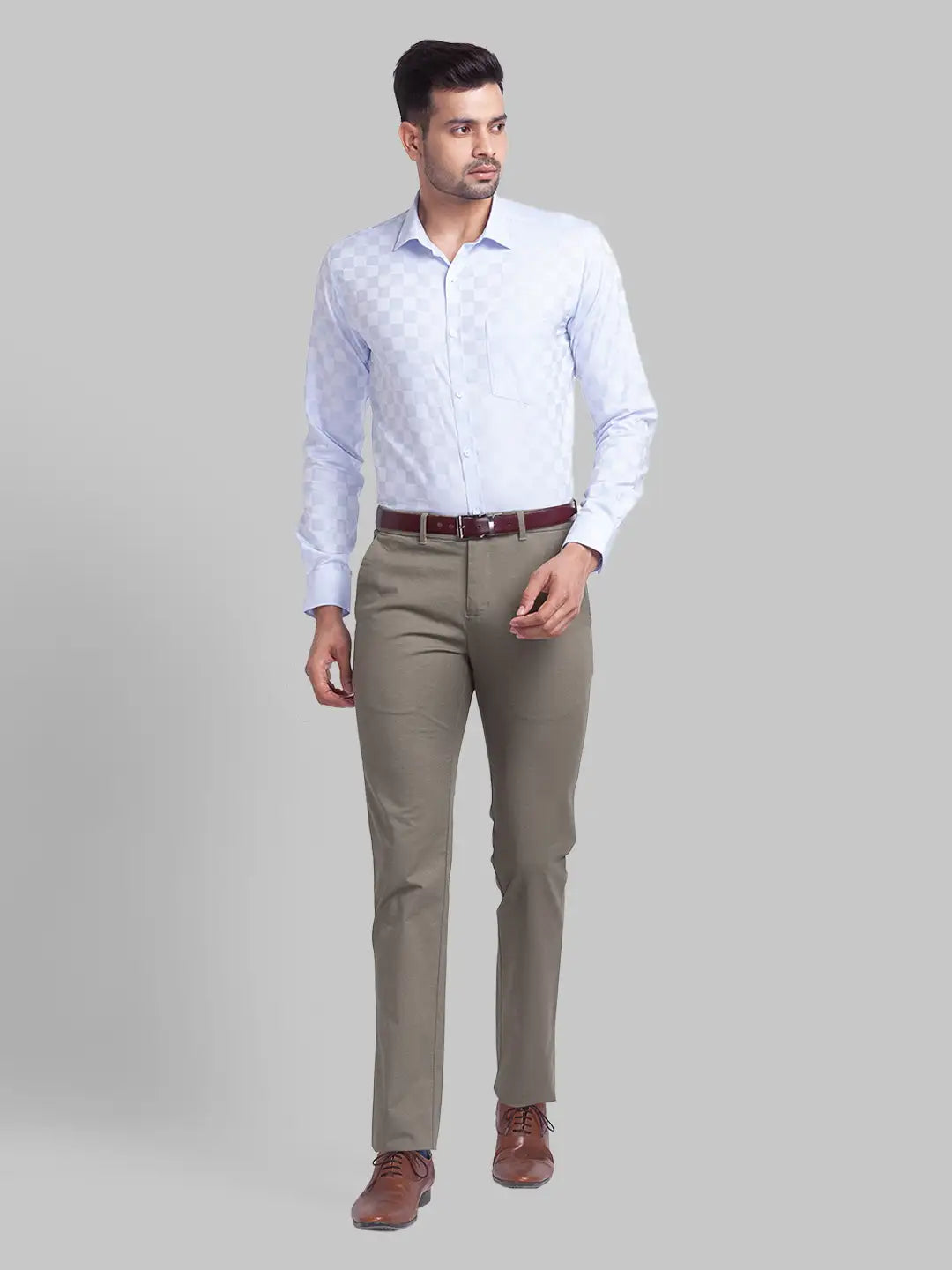 Men Slim Fit Light Pink Shirt