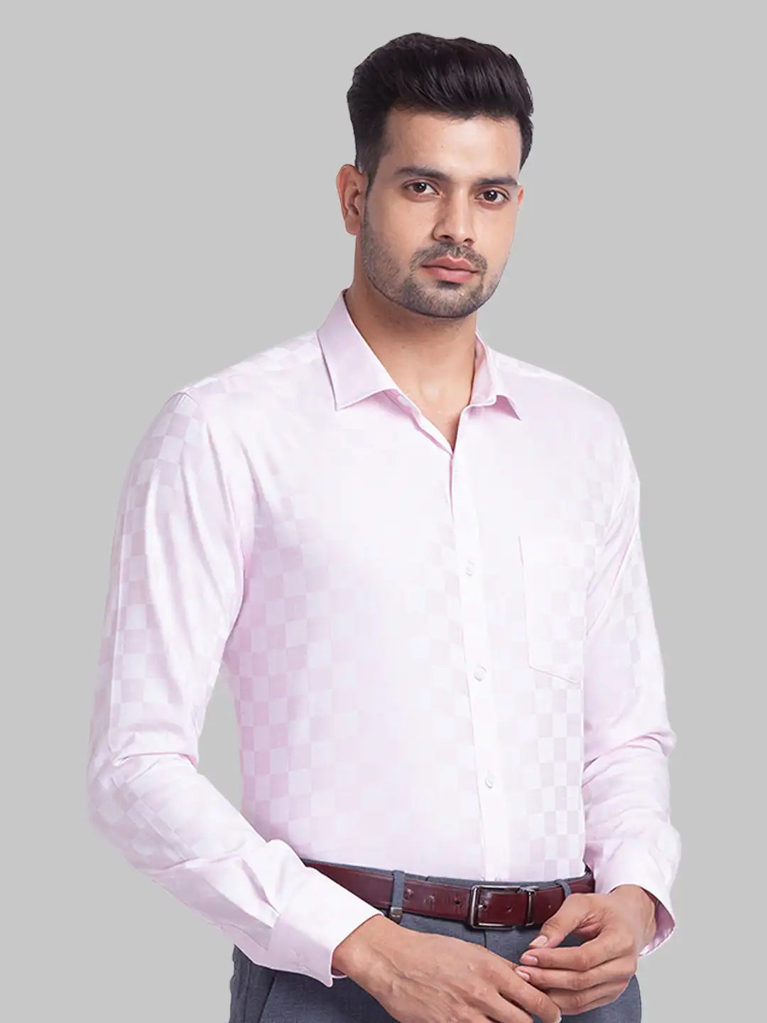 Men Slim Fit Light Green Shirt