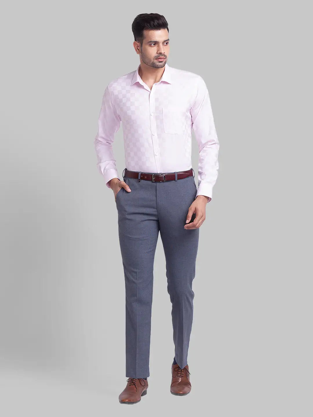 Men Slim Fit Light Green Shirt