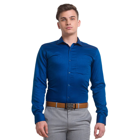 Men Slim Fit Teal Shirt