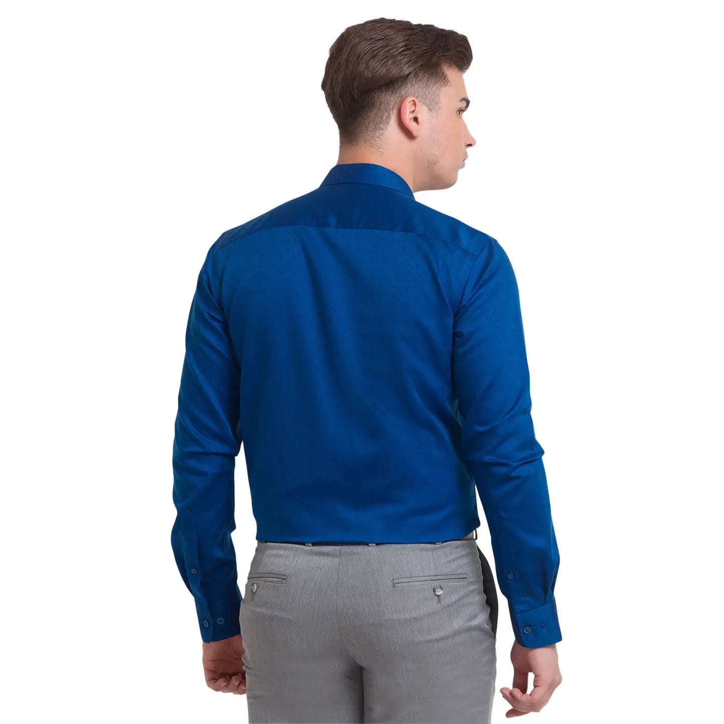 Men Slim Fit Teal Shirt