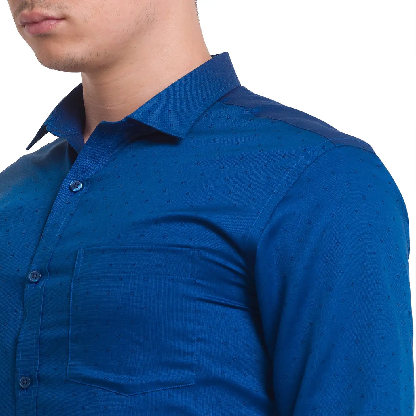Men Slim Fit Teal Shirt