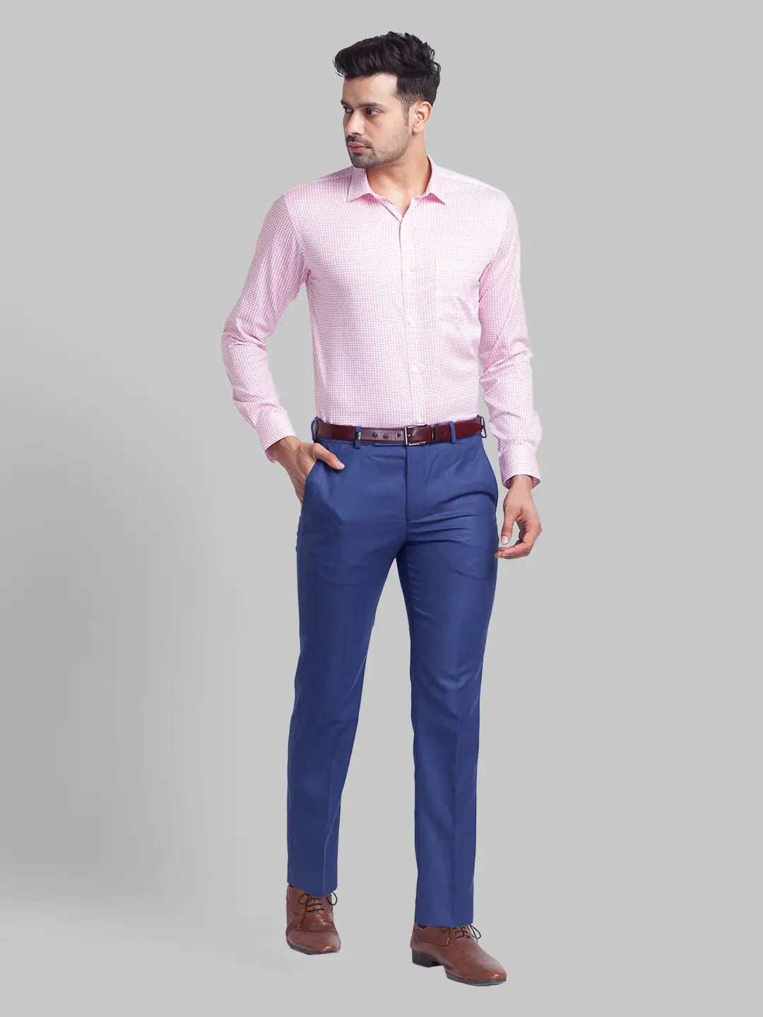 Men Slim Fit Blue Shirt