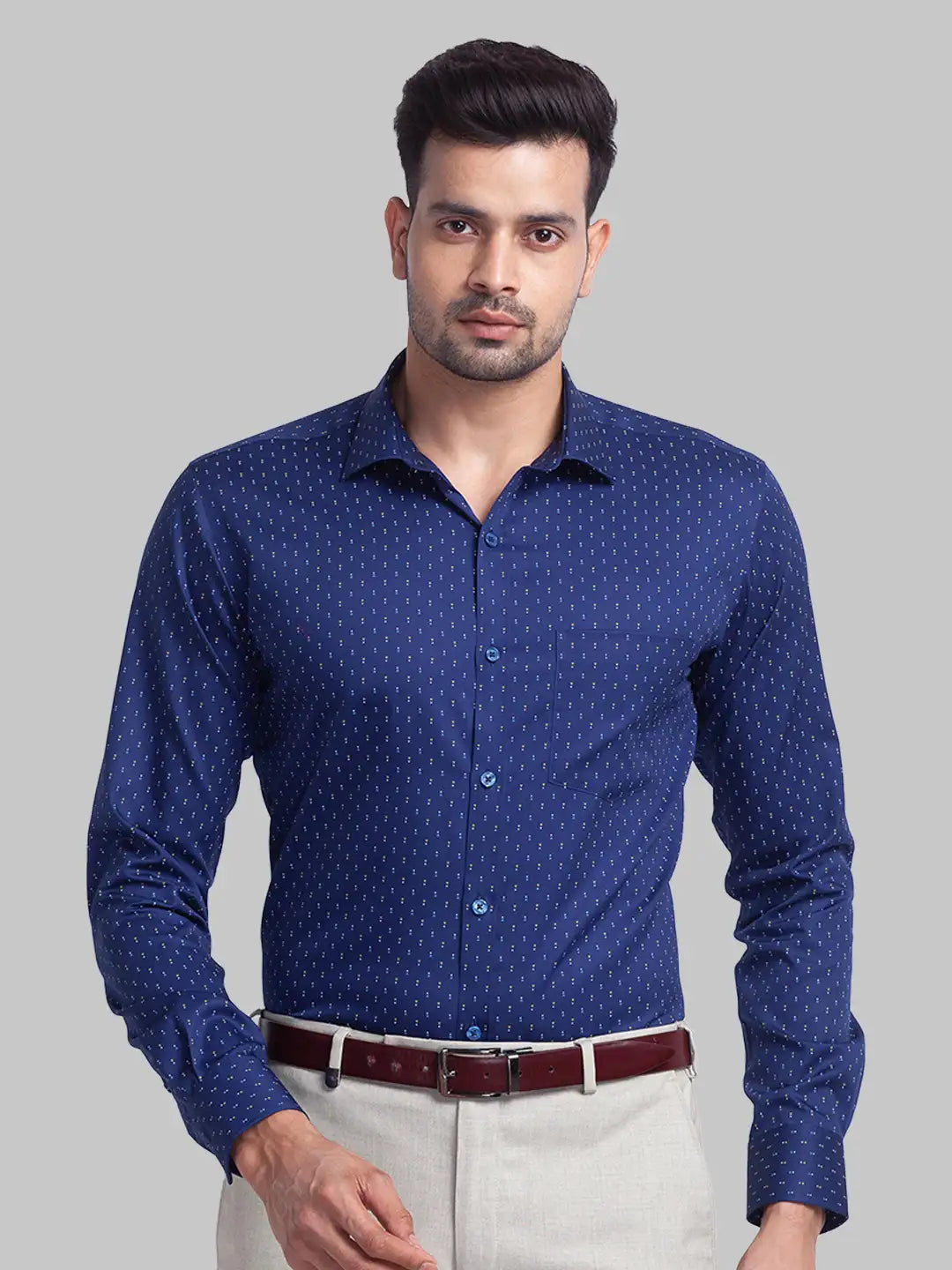 Men Slim Fit Light Blue Shirt