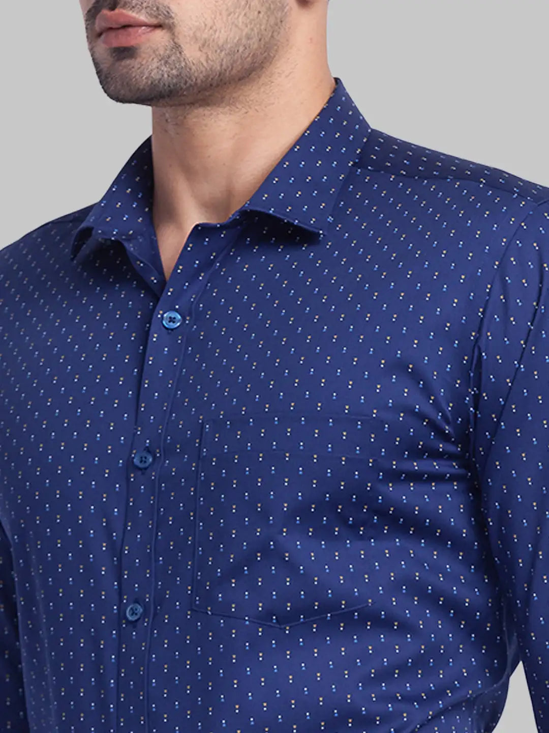 Men Slim Fit Light Blue Shirt