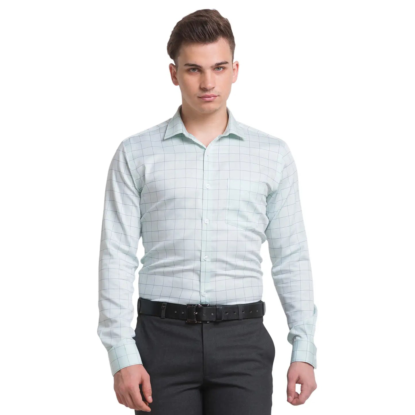Men Slim Fit Light Blue Shirt
