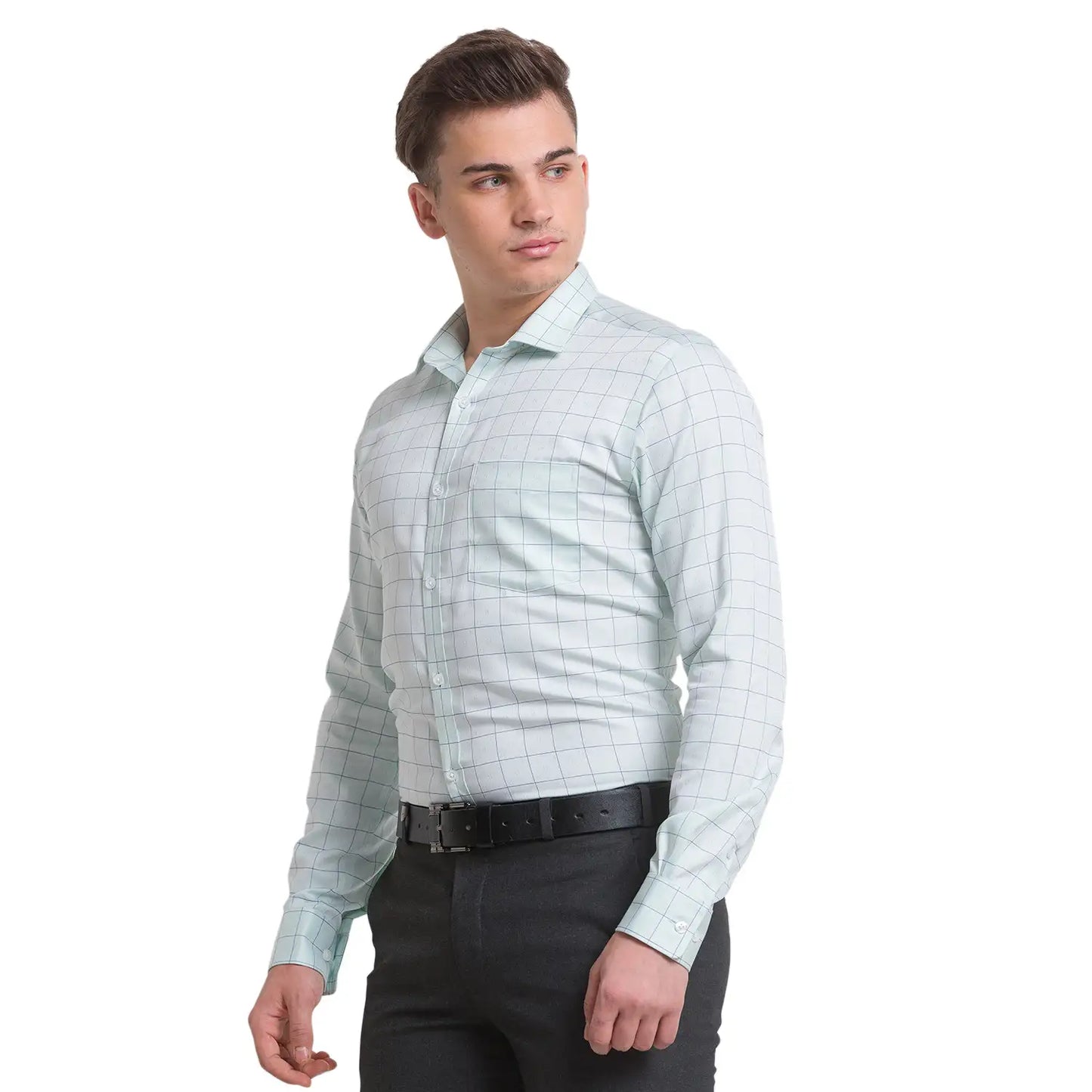 Men Slim Fit Light Blue Shirt