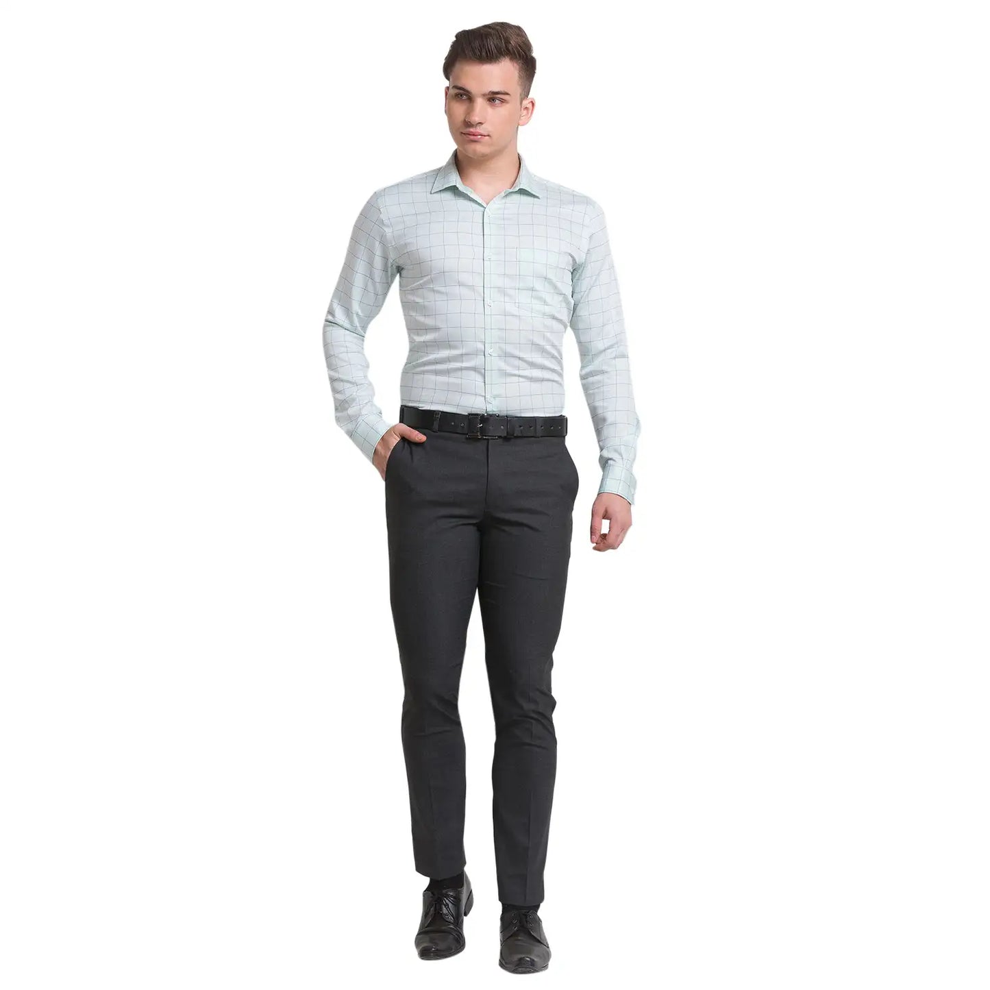 Men Slim Fit Light Blue Shirt