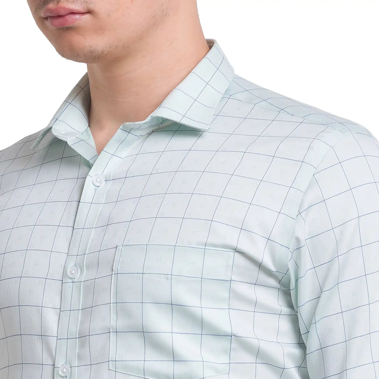 Men Slim Fit Light Blue Shirt