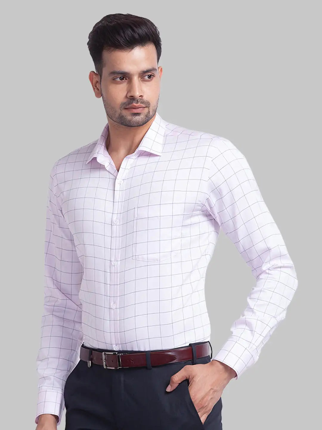 Men Slim Fit White Shirt