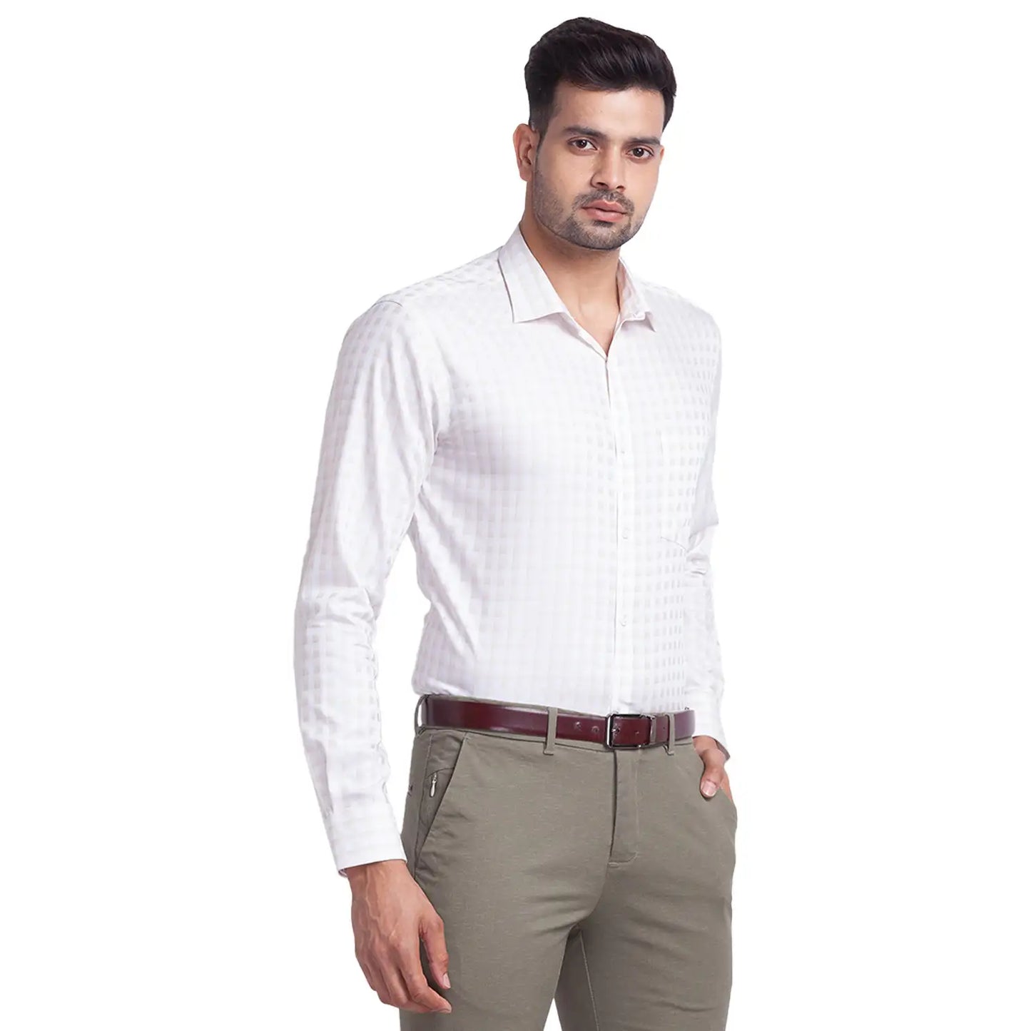 Men Slim Fit Pink Shirt