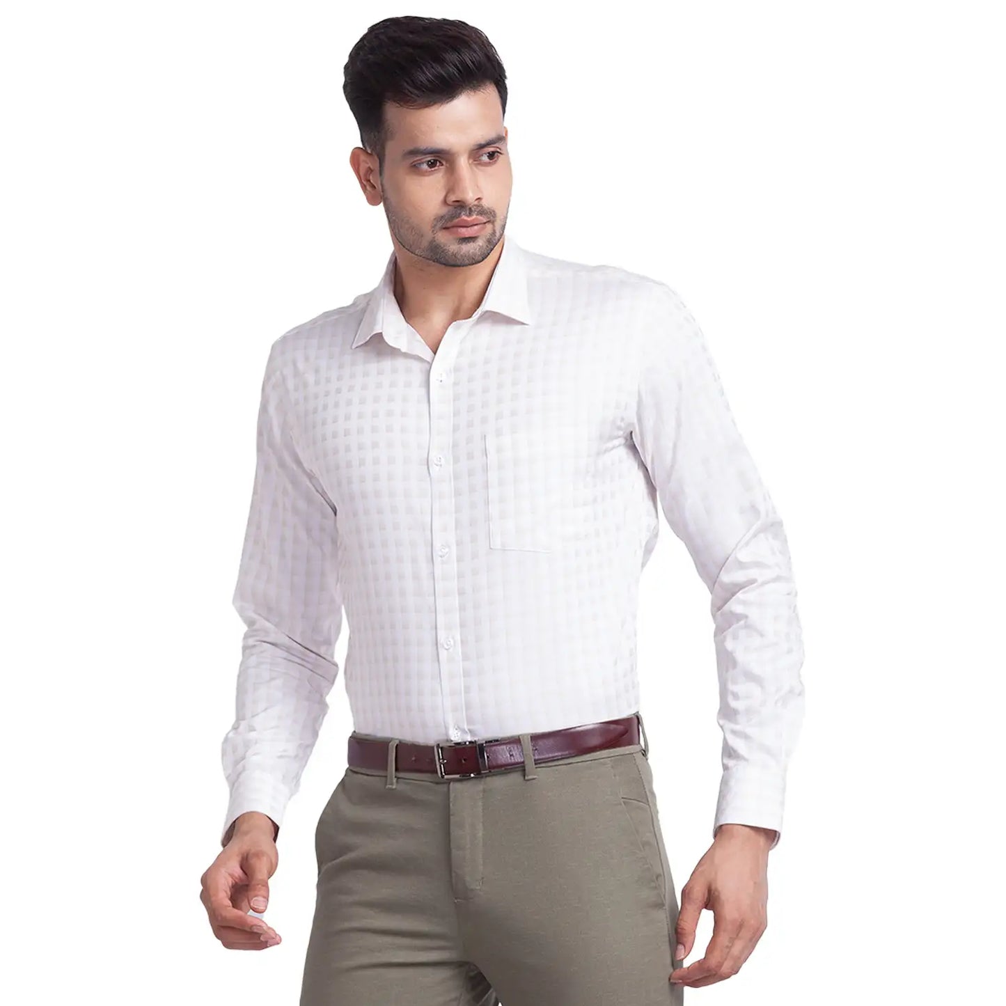 Men Slim Fit Pink Shirt