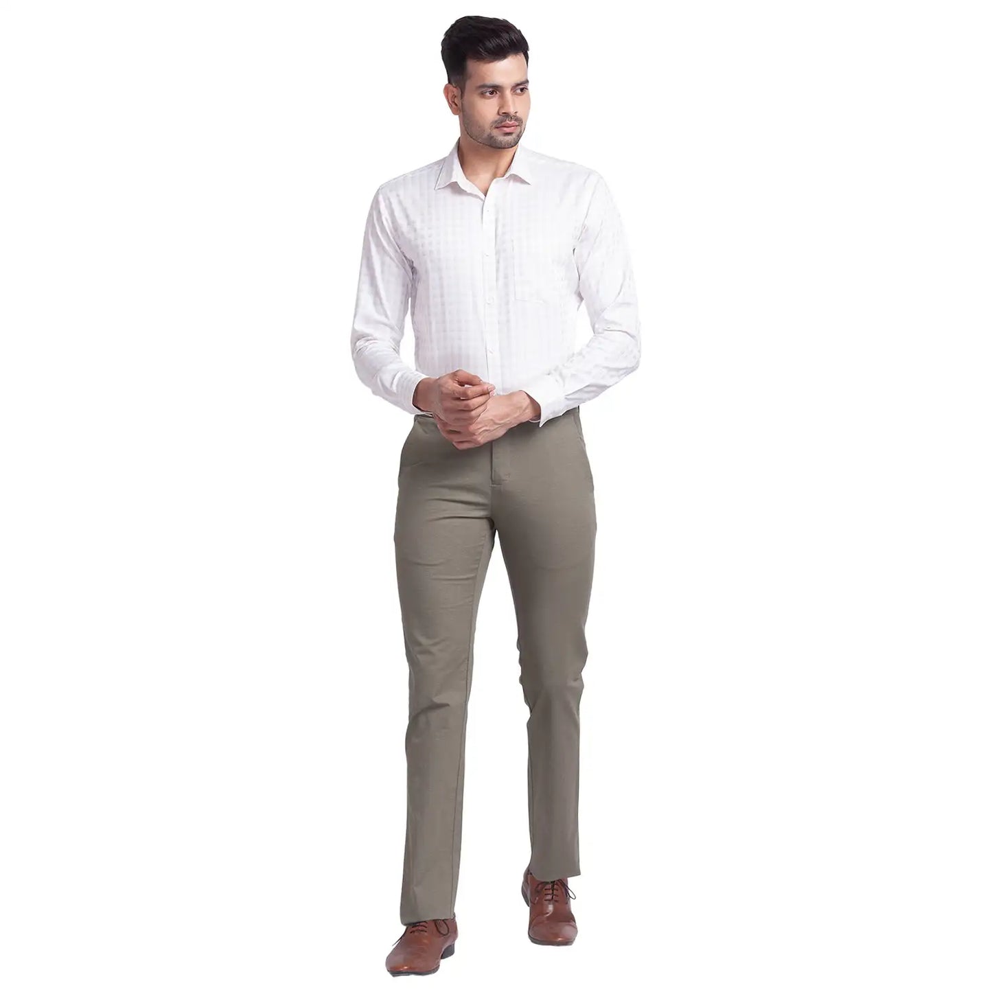Men Slim Fit Pink Shirt