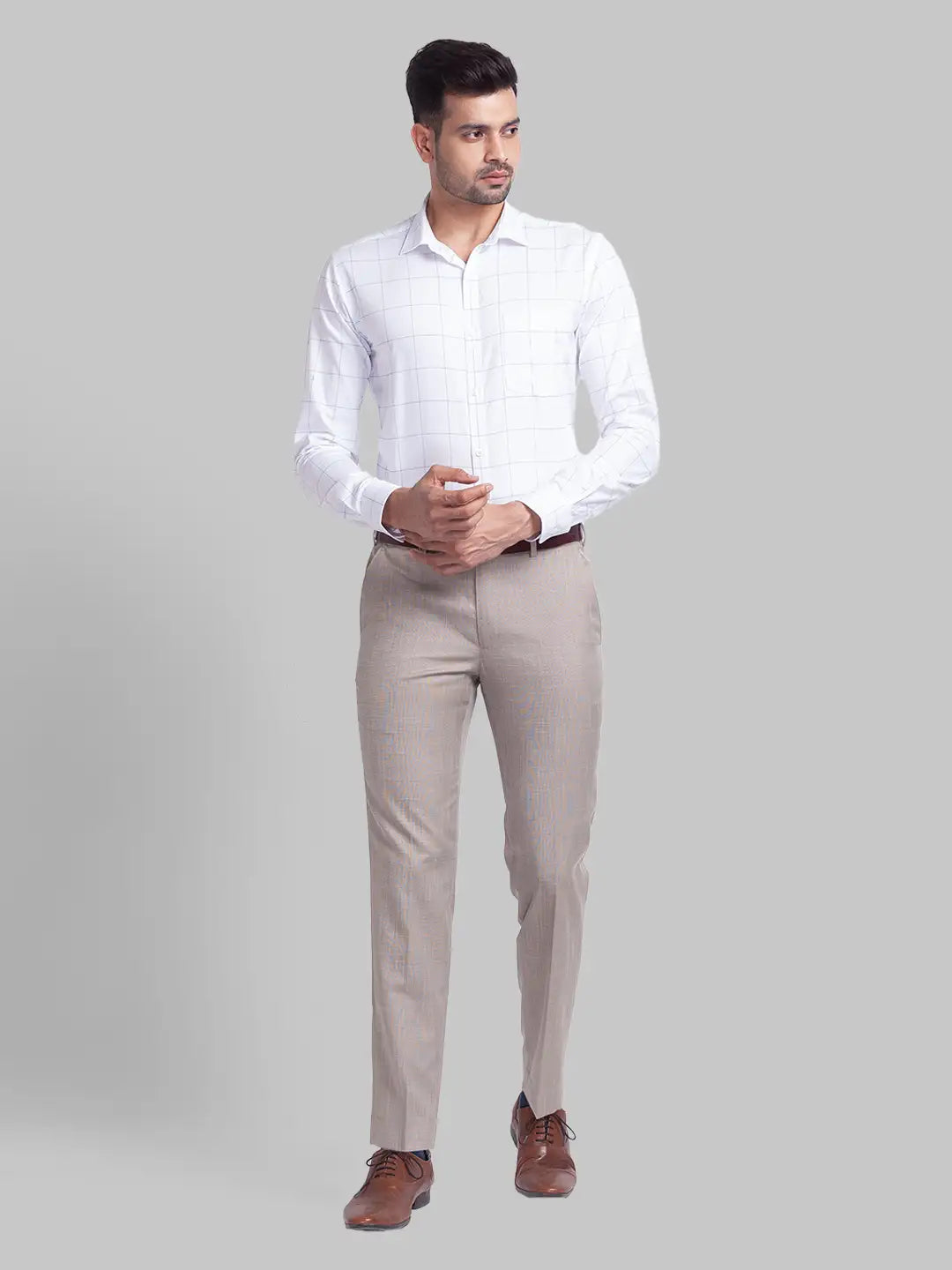 Men Slim Fit Light Red Shirt