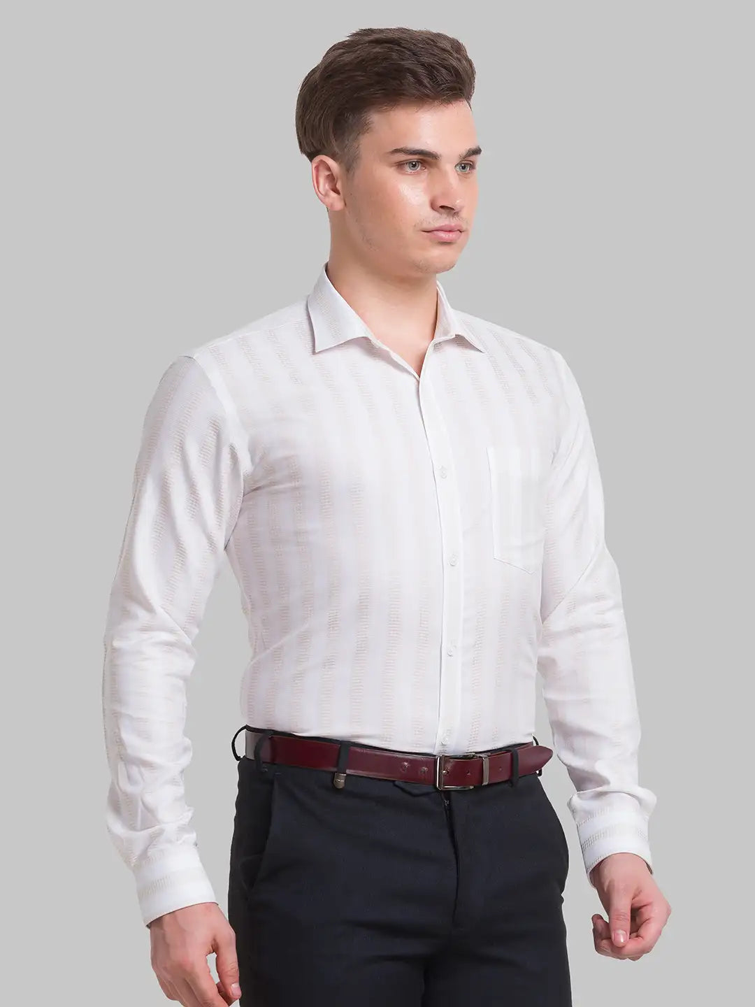 Men Slim Fit Dark Blue Shirt