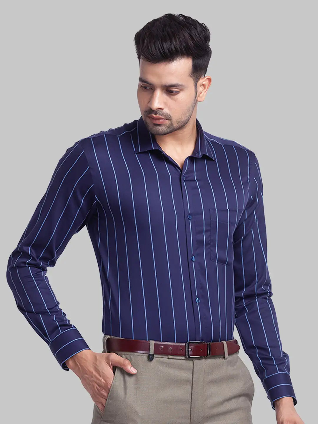 Men Slim Fit Dark Green Shirt