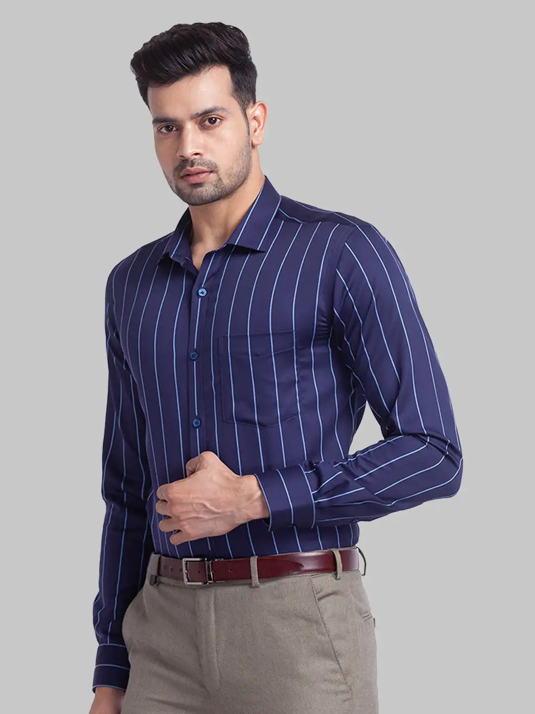 Men Slim Fit Dark Green Shirt