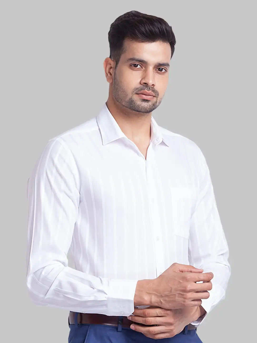 Men Slim Fit Light Blue Shirt