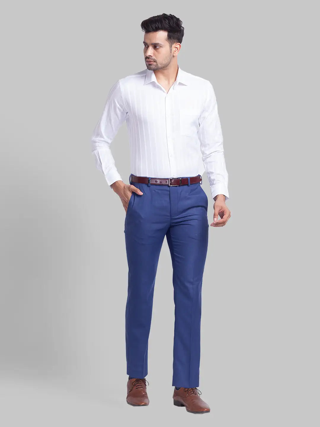 Men Slim Fit Light Blue Shirt