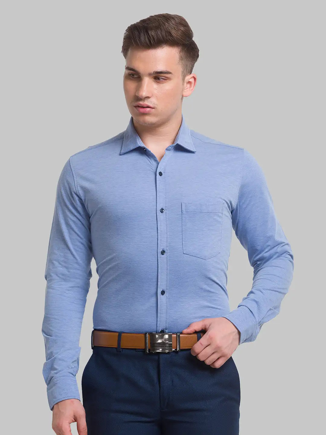 Men Slim Fit Green Shirt