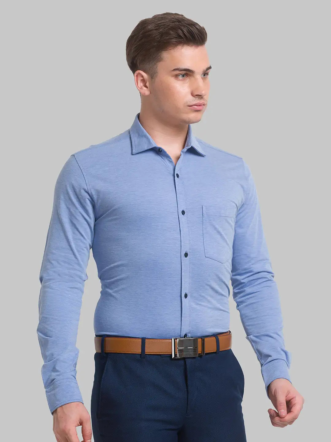 Men Slim Fit Green Shirt