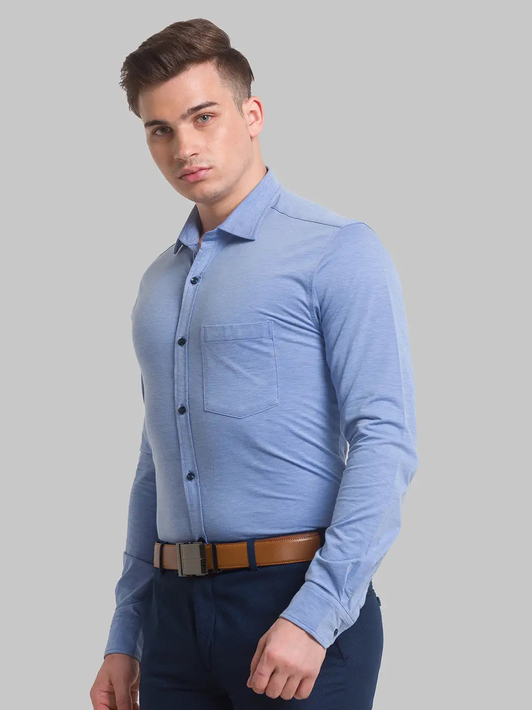 Men Slim Fit Green Shirt