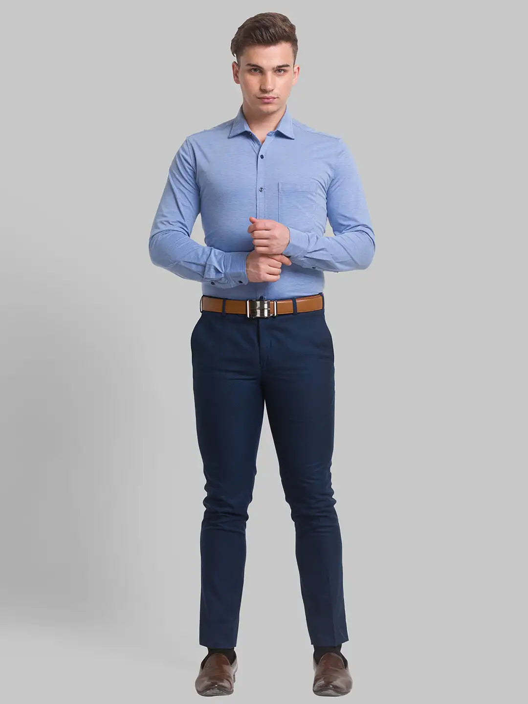 Men Slim Fit Green Shirt