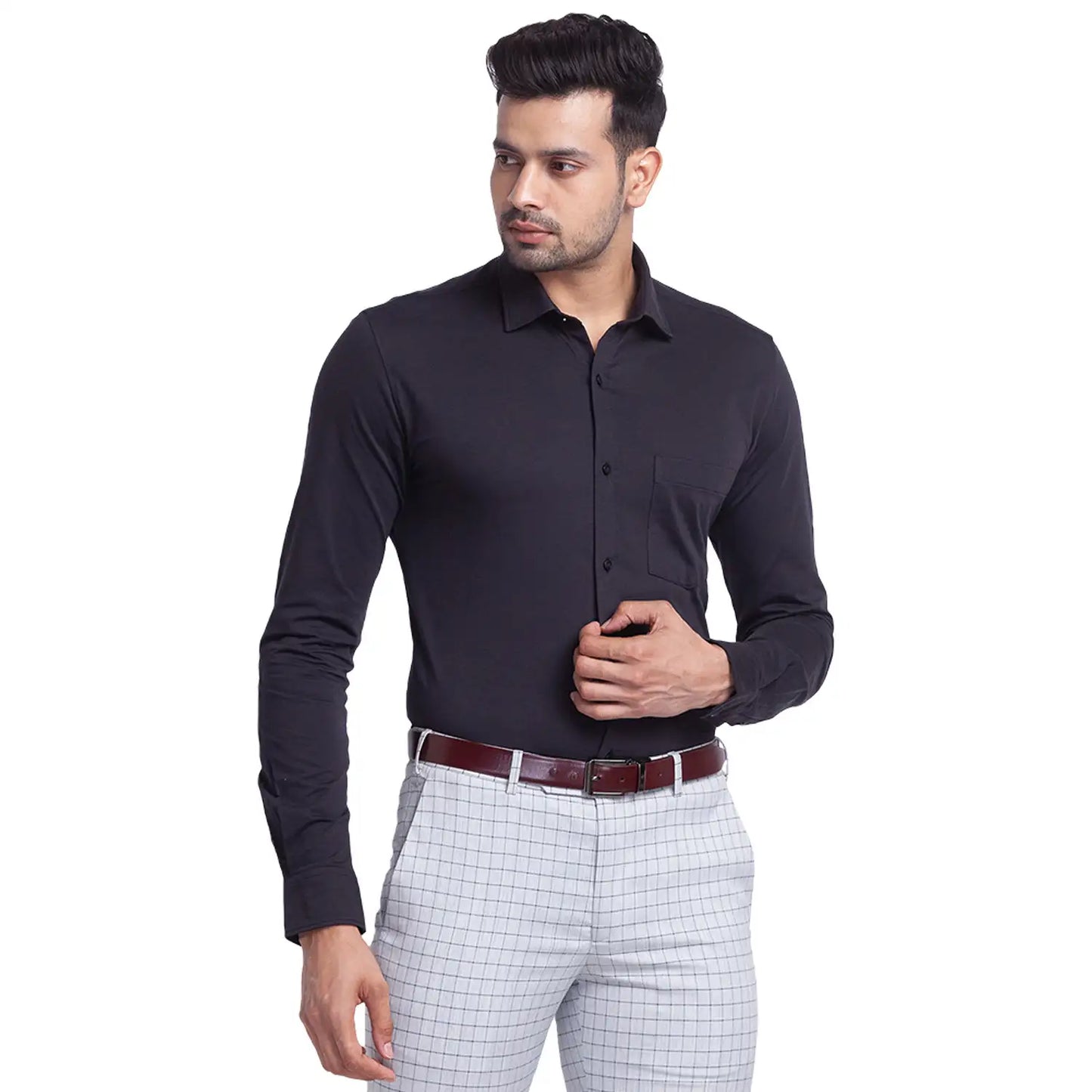 Men Slim Fit White Shirt