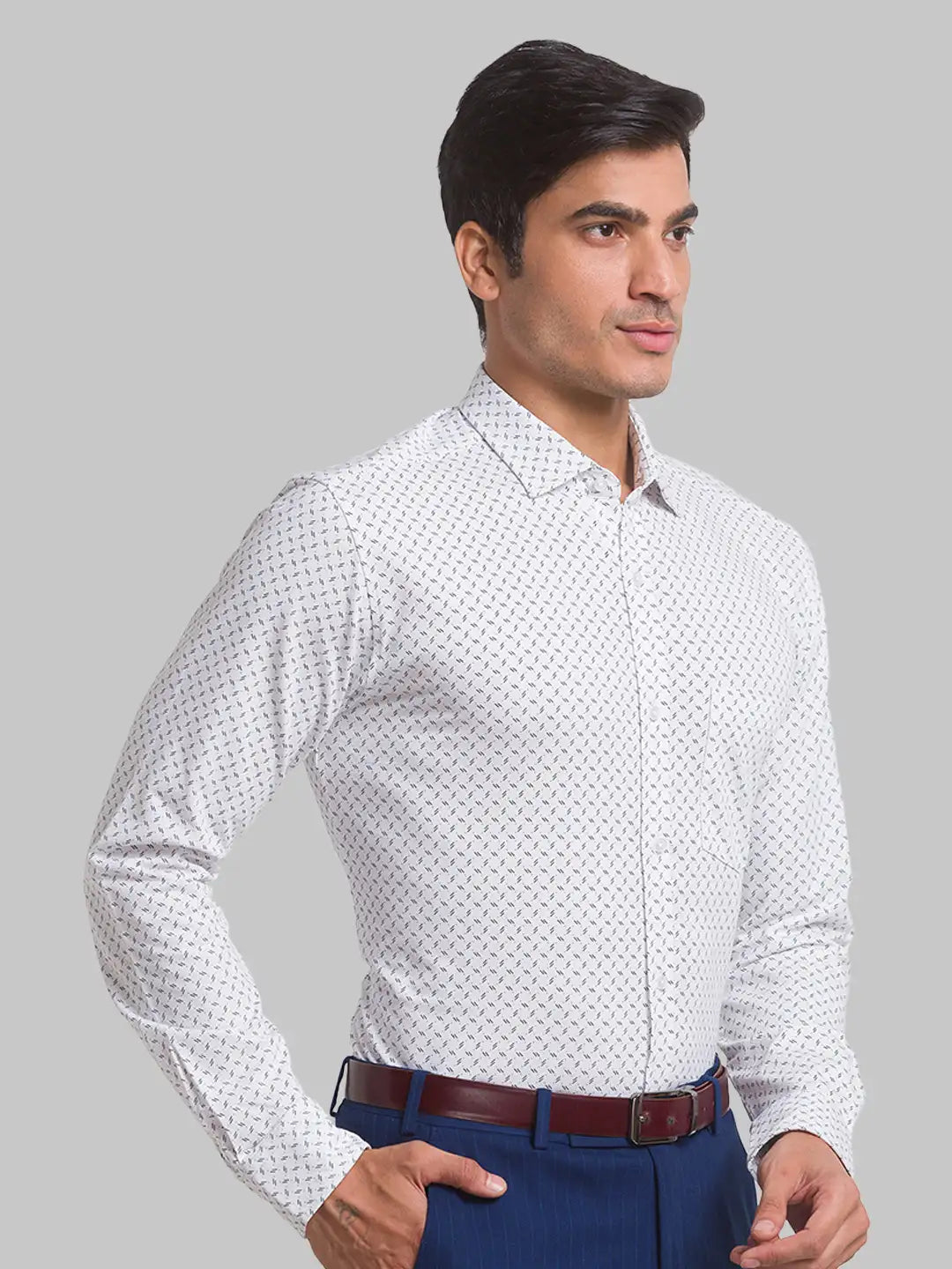 Men Slim Fit Light Blue Shirt