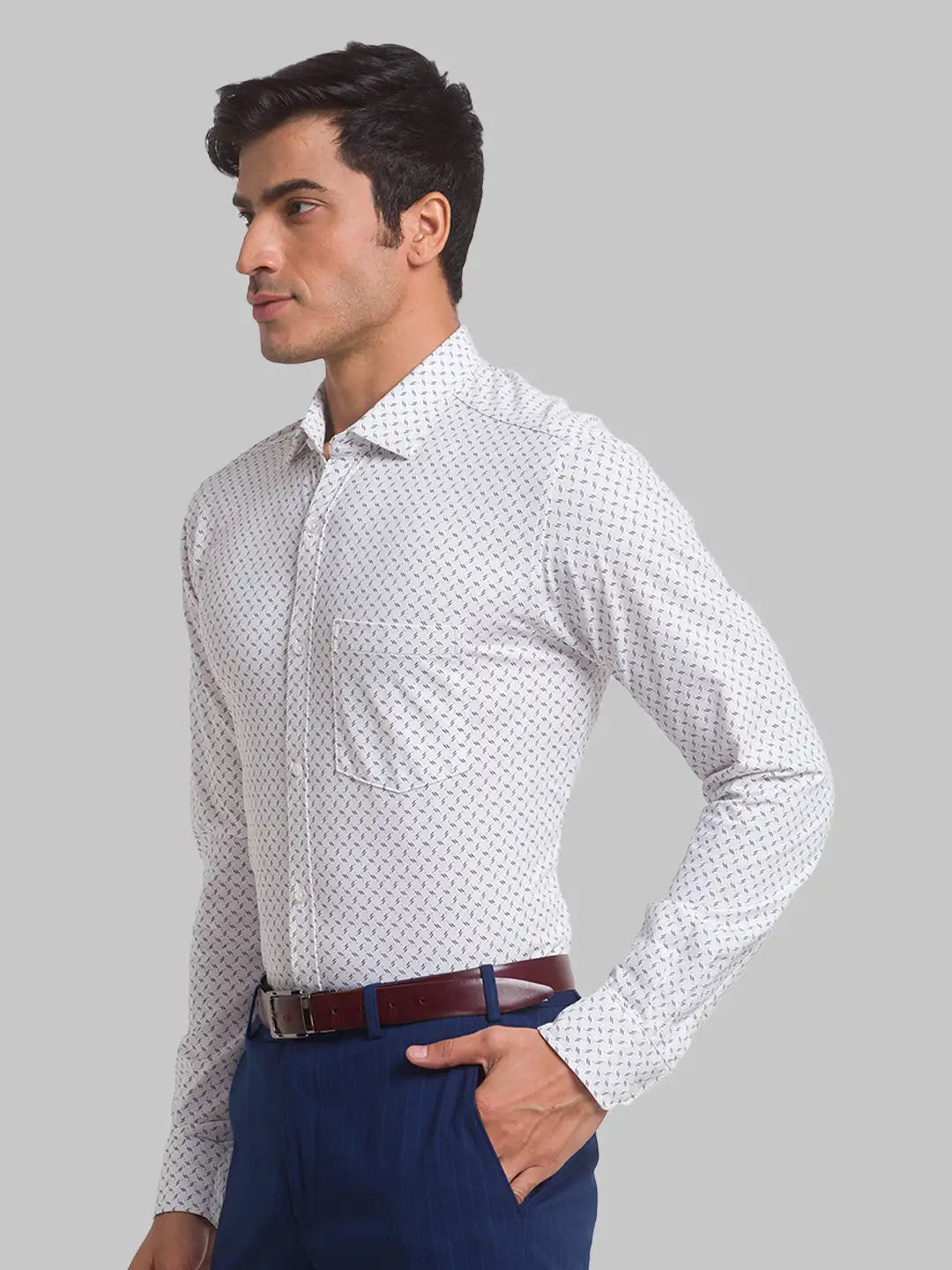Men Slim Fit Light Blue Shirt