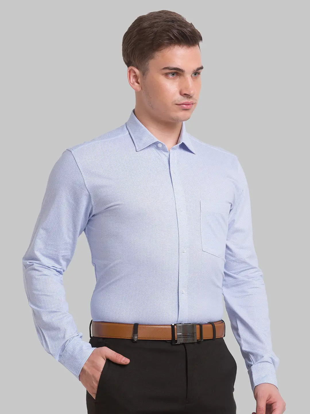 Men Slim Fit Blue Shirt