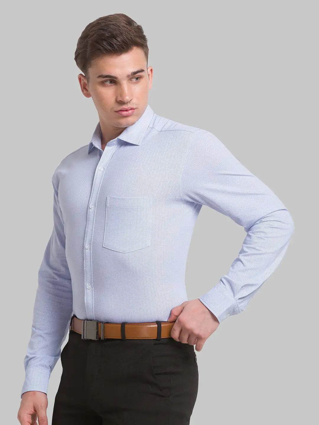 Men Slim Fit Blue Shirt