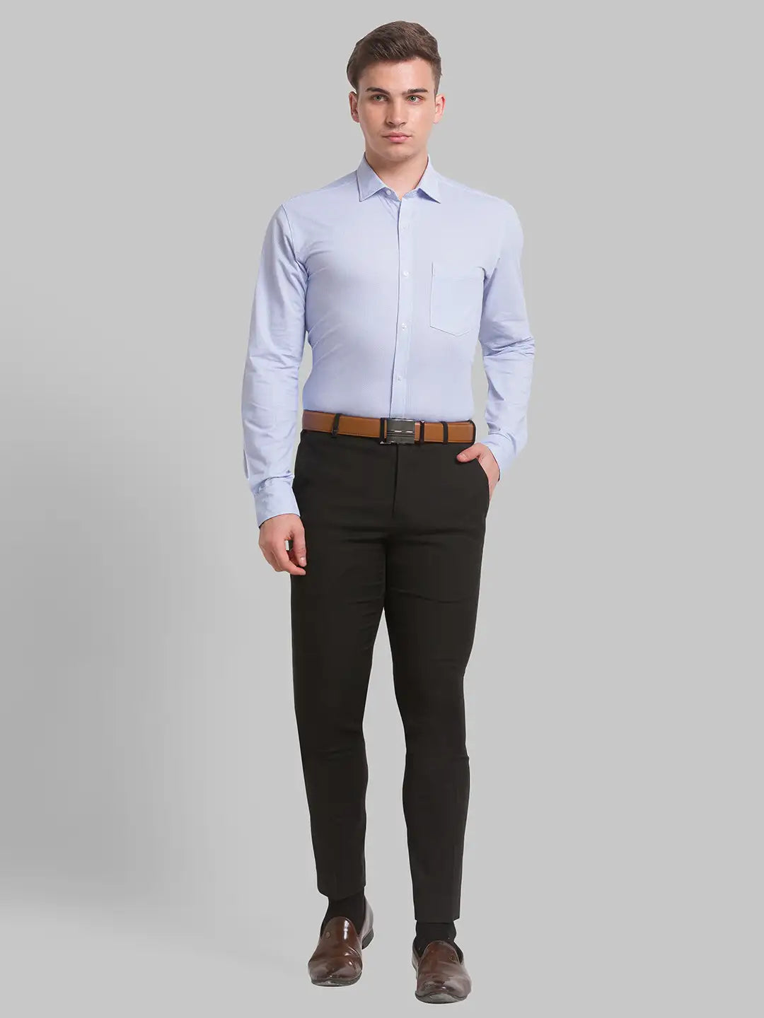 Men Slim Fit Blue Shirt