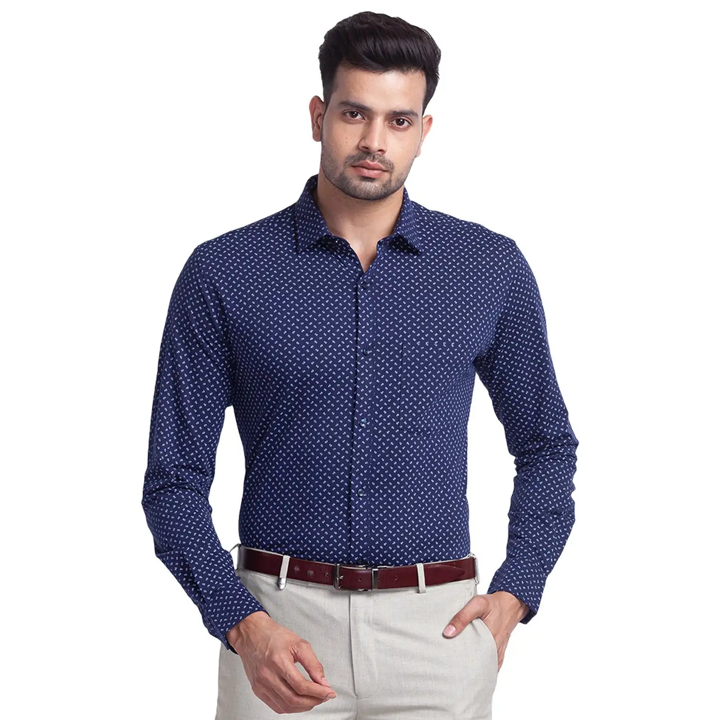 Men Slim Fit Blue Shirt