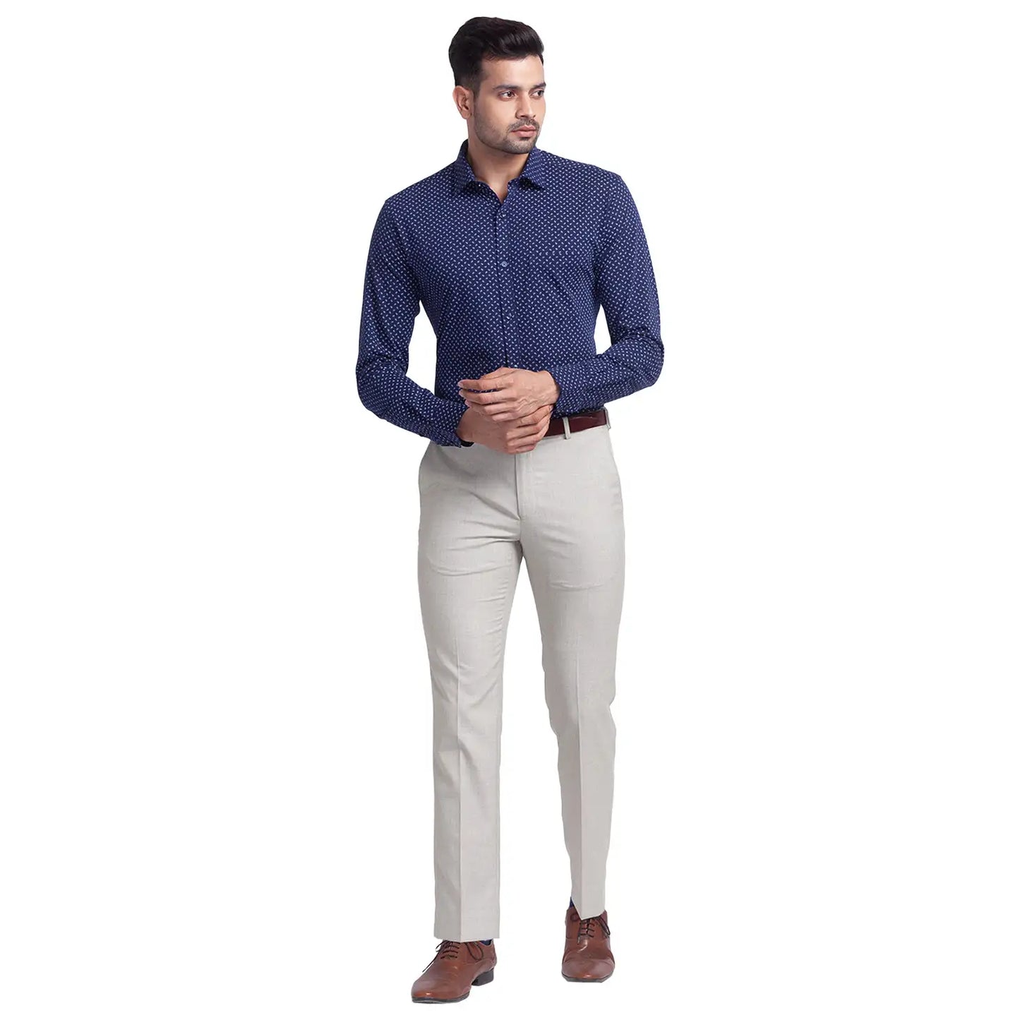 Men Slim Fit Blue Shirt
