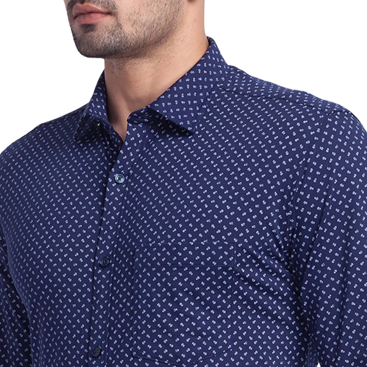 Men Slim Fit Blue Shirt