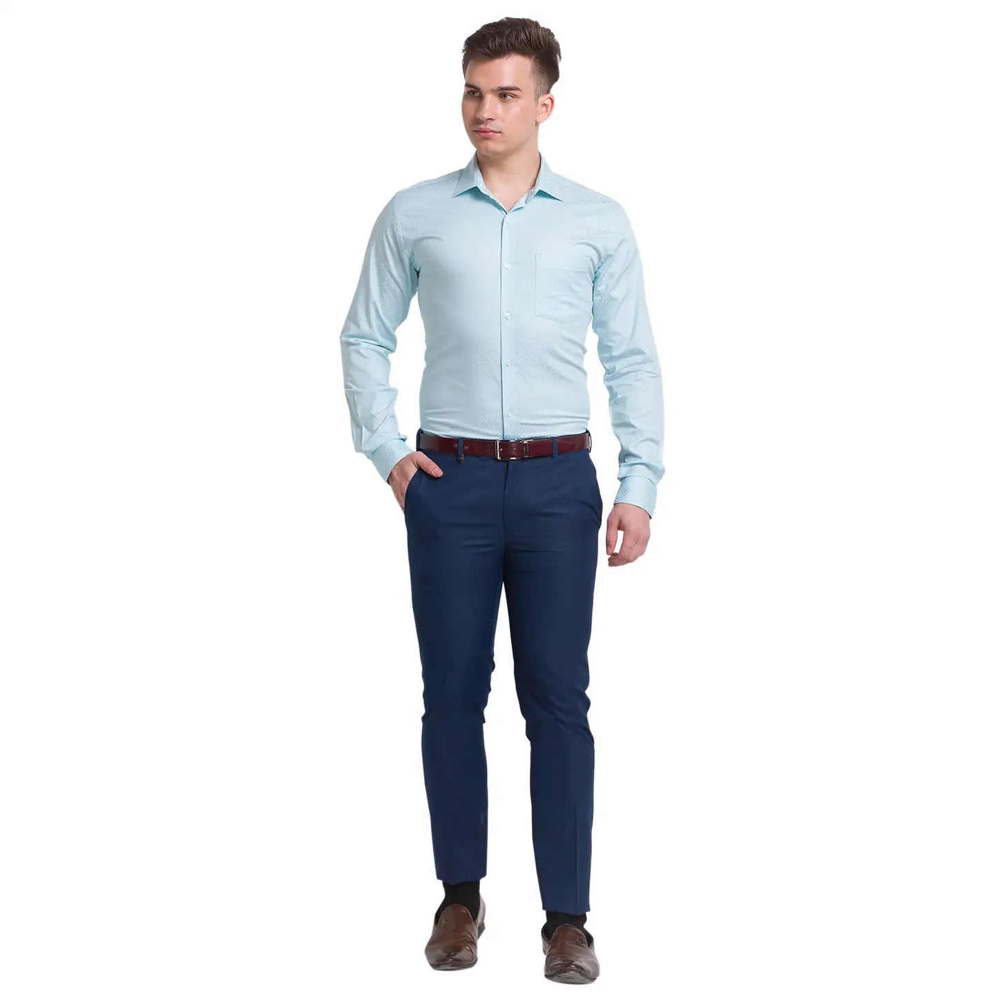 Men Slim Fit Medium Violet Shirt