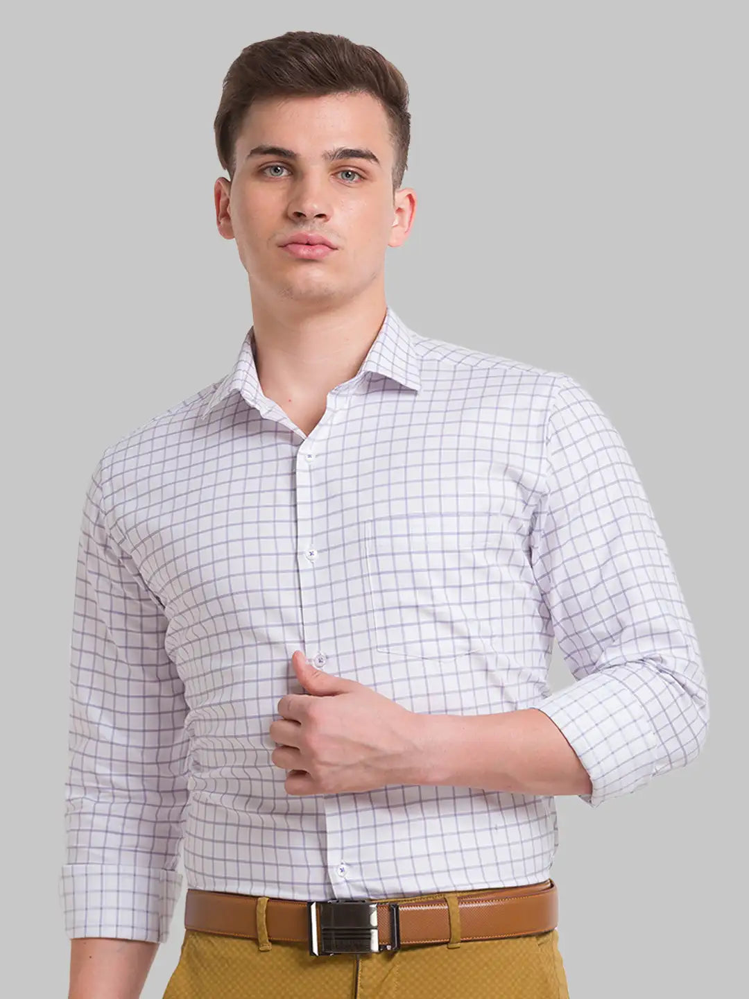Men Slim Fit Light Blue Shirt