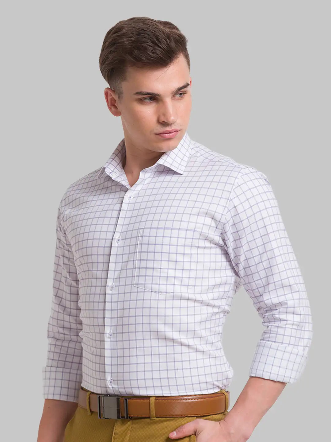 Men Slim Fit Light Blue Shirt