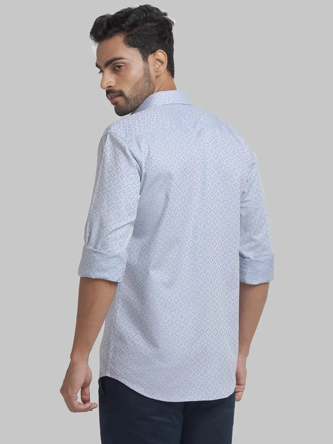 Men Slim Fit Light Green Shirt