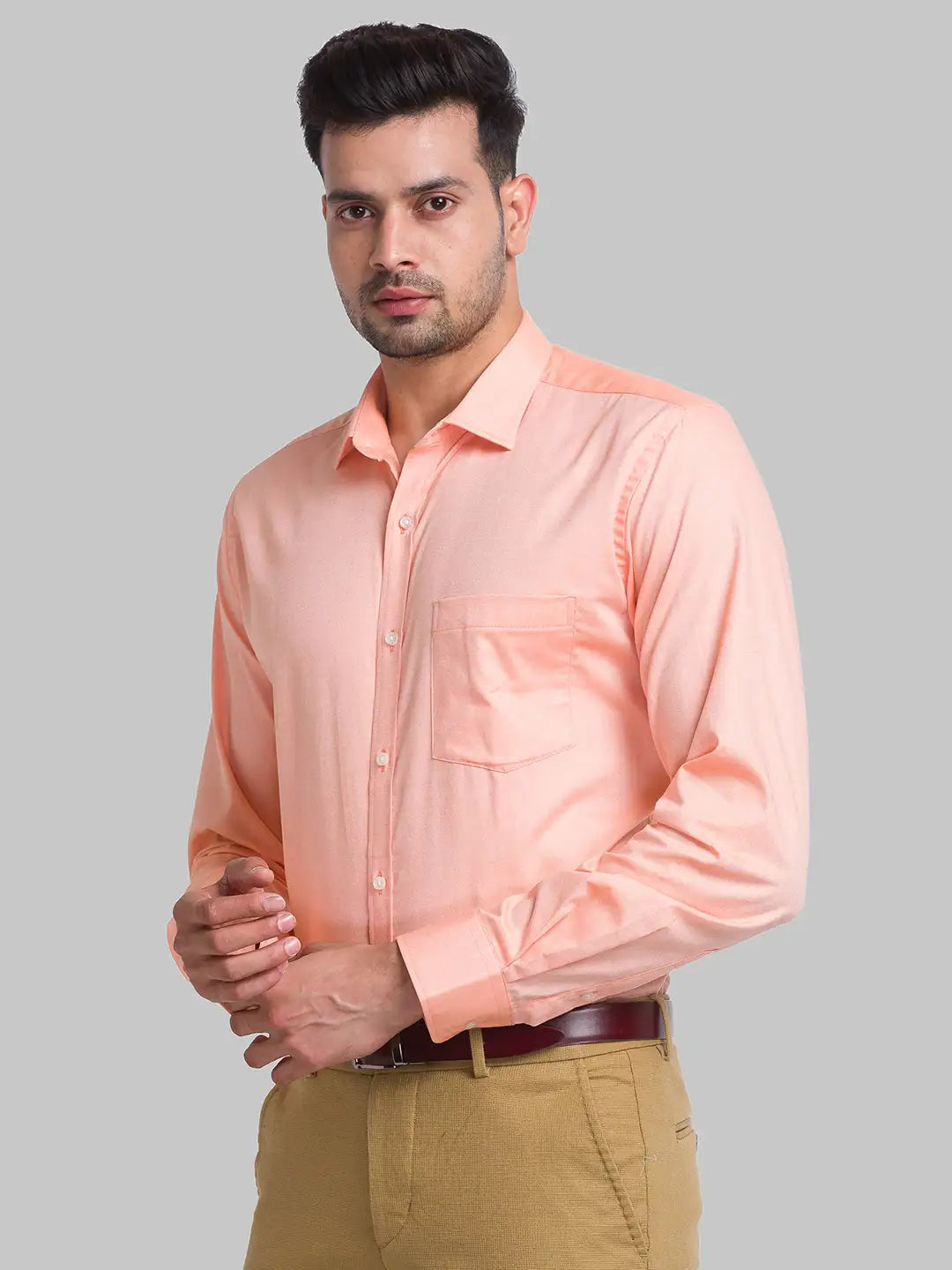 Men Slim Fit Grey Shirt