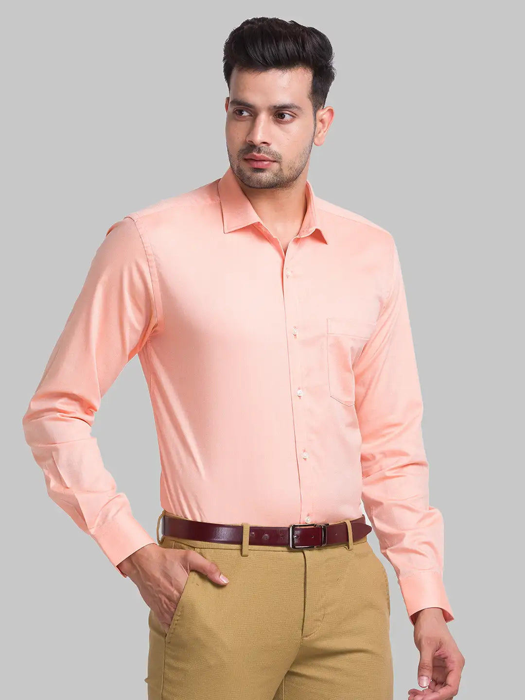 Men Slim Fit Grey Shirt