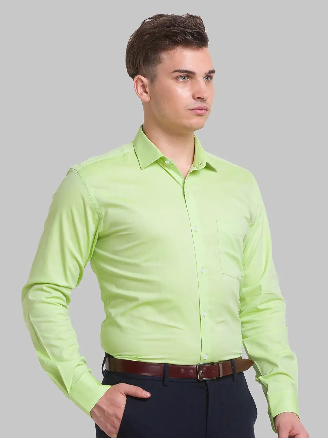 Men Slim Fit Light Blue Shirt