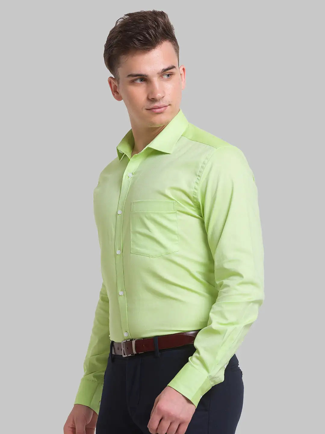 Men Slim Fit Light Blue Shirt