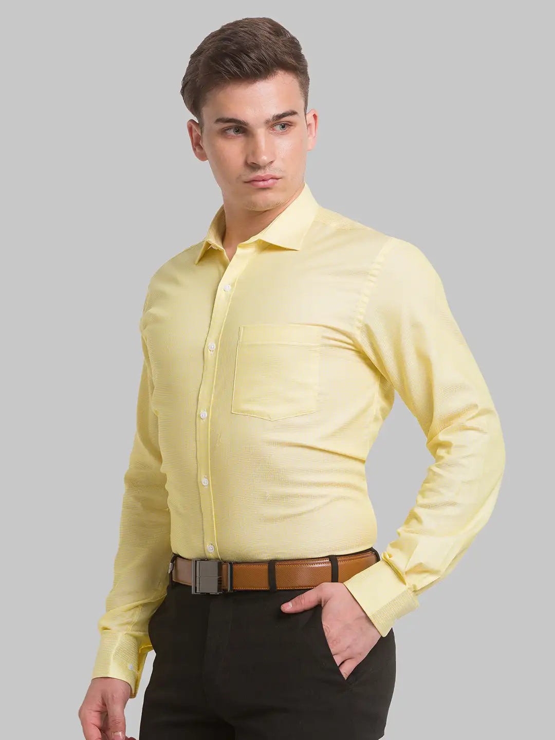 Men Slim Fit Light Blue Shirt