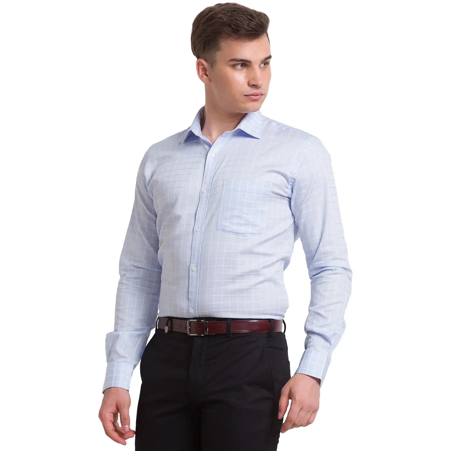 Men Slim Fit Light Orange Shirt
