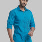 Men Slim Fit Light Blue Shirt
