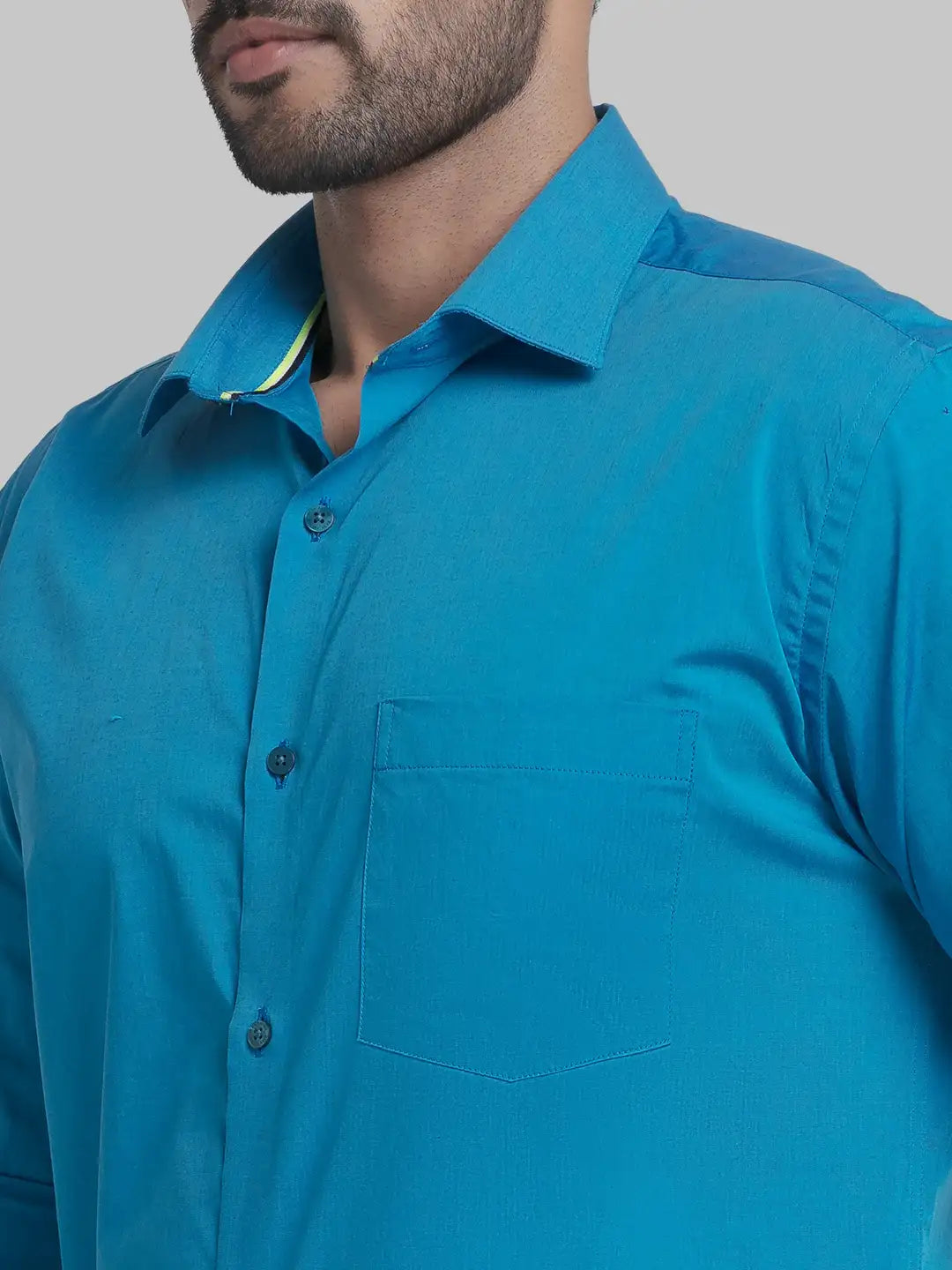 Men Slim Fit Light Blue Shirt